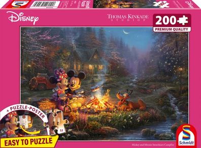 Disney Mickey and Minnie Sweatheart Campfire 200 Teile Puzzle Thomas Kinkade