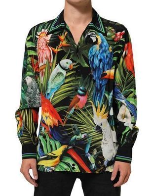 Dolce & Gabbana Multicolor Parrot Print Lounge Casual Shirt