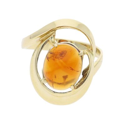 Bernstein Ring Gold 585 Second Hand 25321890 getragen