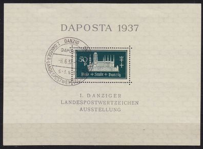 Germany REICH Danzig [1937] MiNr 0270 Block 1b ( Sonder-O ) [01]