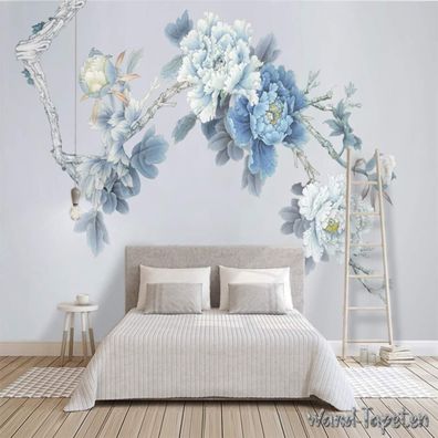 Vlies Fototapete Wandtapete Wandbilder Gemälde einer Pfingstrose Stil 4494