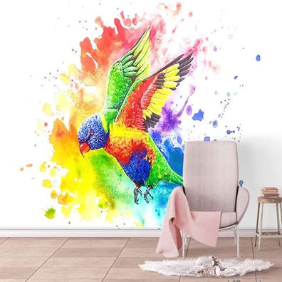 Vlies Fototapete Wandtapete Wandbilder Abstraktes Aquarell Vogelsofa 4496