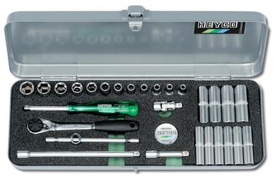HEYCO 31-1910-M Steckschlüssel-Garnitur, 1/4", 28-tlg