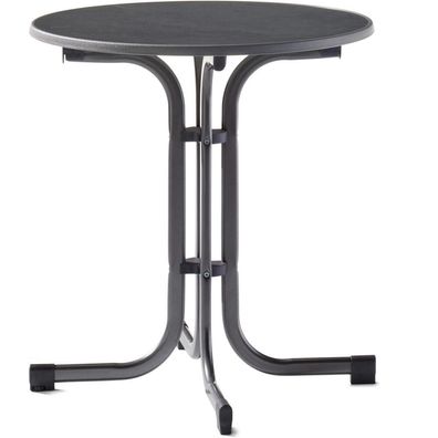 Tisch 207/G 70 cm grau Gestell aus Stahl in eisengrau, Tischplatte aus Mecalit®-Pro