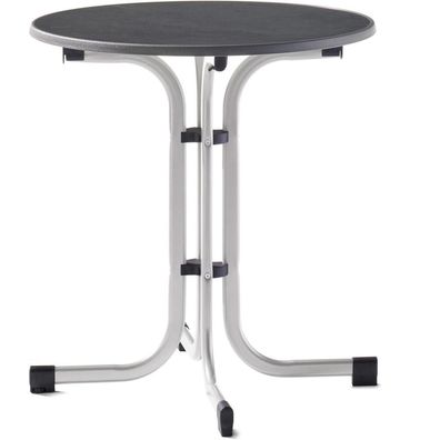 Tisch 207/A 70 cm graphit Gestell aus Stahl in graphit, Tischplatte aus Mecalit®-Pro