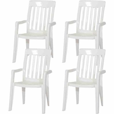 SIEGER Palma SET 4 x Stapelsessel weiß bestehend aus 4 x 447949