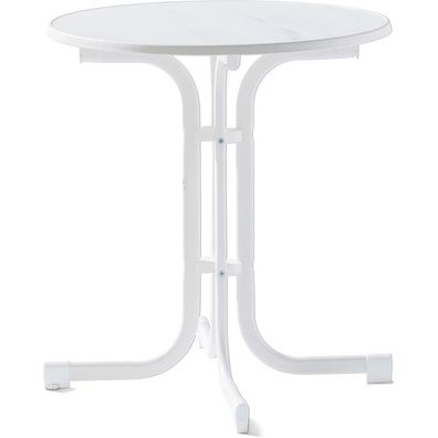 Tisch 207/W 70 cm weiß Gestell aus Stahl in weiß, Tischplatte aus Mecalit®-Pro in we