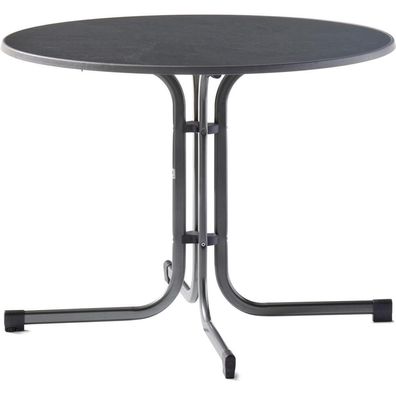 Tisch 236/G 100 cm grau Gestell aus Stahl in eisengrau, Tischplatte aus Mecalit®-Pro