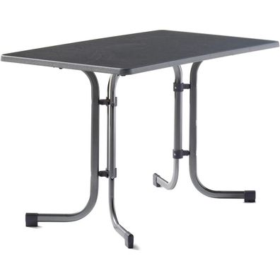 Tisch 233/G 115 x 70 cm grau Gestell aus Stahl in eisengrau, Tischplatte aus Mecalit