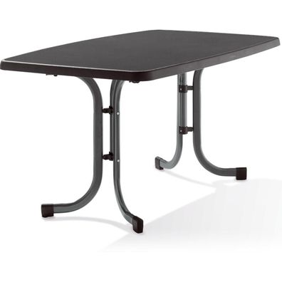 Tisch 253/G 150 x 90 cm grau Gestell aus Stahl in eisengrau, Tischplatte aus Mecalit