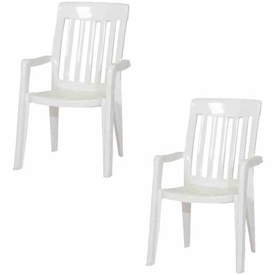 SIEGER Palma SET 2 x Stapelsessel weiß bestehend aus 2 x 447949