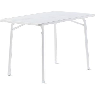 Tisch 120/W 115 x 70 cm weiß Gestell aus Stahl in weiß, Tischplatte aus Mecalit®-Pro