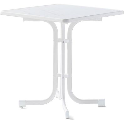 Tisch 131/W 70 x 70 cm weiß Gestell aus Stahl in weiß, Tischplatte aus Mecalit®-Pro