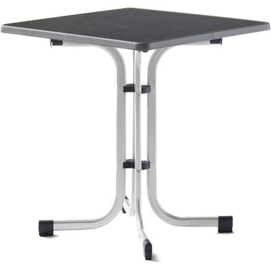 Tisch 231/A 70 x 70 cm graphit Gestell aus Stahl in graphit, Tischplatte aus Mecalit