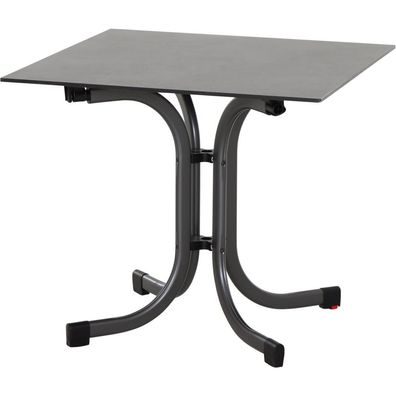 SOLA Klapptisch 80x80cm anthrazit Gestell aus Stahl in matt anthrazit, Tischplatte a