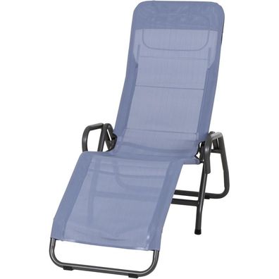 SIENA GARDEN BITO Kippliege anthrazit/taubenblau Stahl / Bezug