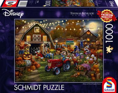 Disney Mickey & Minnie Pumpkin Festival Thomas Kinkade 1000 Teile Puzzle