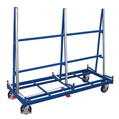 VARIOfit Plattenwagen mit zweiseitiger Ladeflaeche 1680x2x270mm Enzianblau RAL 5016