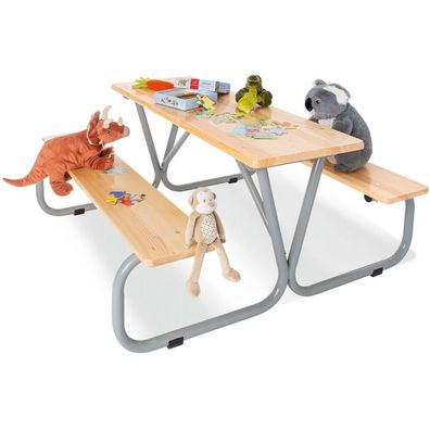 Pinolino Kinderfestzeltgarnitur Michel grau/natur, 6 Sitzplätze