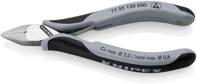 KNIPEX 77 32 130 ESD Elektronik-Seitenschneider ESD mit Mehrkomponenten-Hüllen 130 m