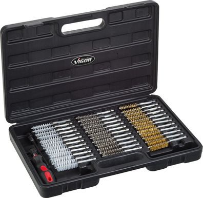 VIGOR Bürsten Satz ? V4646 ? 38-teilig ? Anzahl Werkzeuge: 38