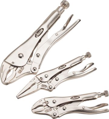 VIGOR Gripzangen Satz ? V1808 ? 3-teilig ? Anzahl Werkzeuge: 3