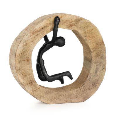 Moritz Skulptur Hochziehen Nicht aufgeben 20 x 7 x 18,5 cm Holzdeko Wohnzimmer