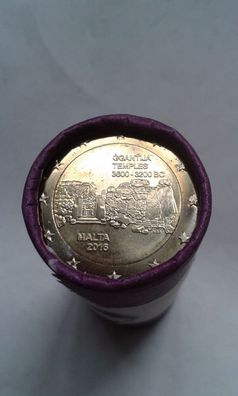 Rolle 2 euro 2016 Malta Gigantija Temples 25x2 euro Rolle Sichtrolle