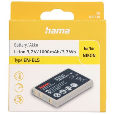Hama Li-Ion Akku passend für Nikon EN-EL5 CoolPix P510 P520 P530 P5000 P5100 S10