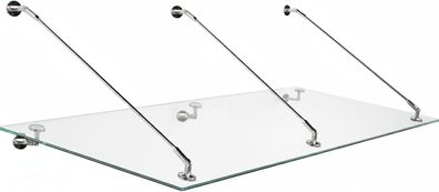 Glaszentrum Hagen 230x90 cm Glasvordach Klar V2A-STB3