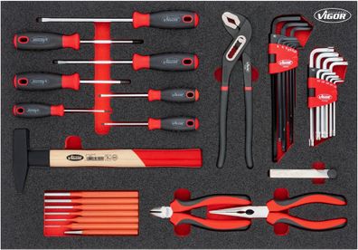 VIGOR Schraubendreher ? Zangen Satz ? V5111N ? 37-teilig ? Anzahl Werkzeuge: 37