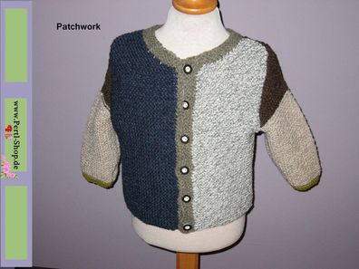 Trachten Strick Jacke Gr. 116, Kinder, Patchwork Style