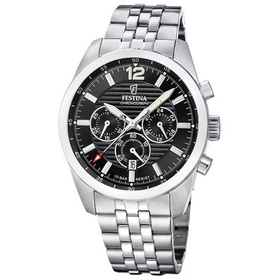 Festina Herren-Armbanduhr Chronograph Stahl/Schwarz F20742/3