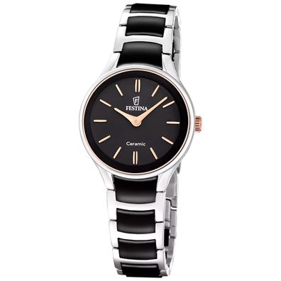 Festina Damenuhr Stahl/Keramik Schwarz F20752/7