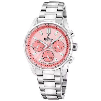 Festina Armbanduhr Boyfriend Chronograph Stahl/Lachsfarben F20753/4
