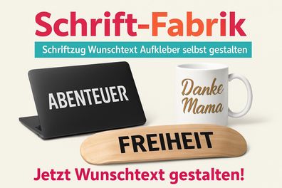 Schriftzug selbstklebend Klebebuchstaben Wunschtext Aufkleber selbst gestalten