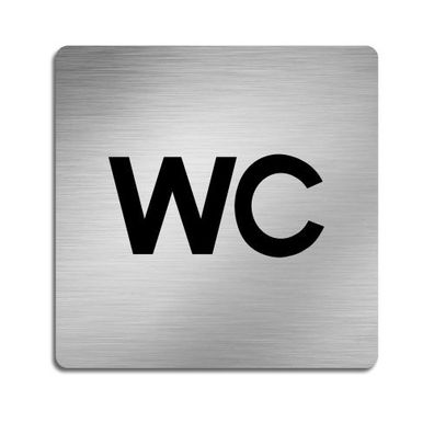 baumanti WC Schild selbstklebend Türschild Edelstahl matt Hinweisschild