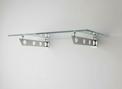 Glaszentrum Hagen 200x90 cm Glasvordach Klar V2A-S