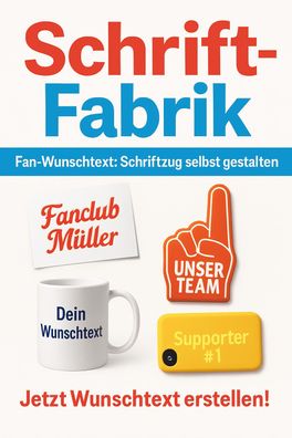 Fan Aufkleber Klebeschrift Klebebuchstaben Wunschtext Schriftzug selbst gestalten