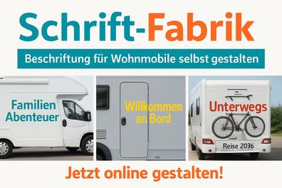 Beschriftung für Wohnmobile Klebebuchstaben Wunschtext Aufkleber selbst gestalten