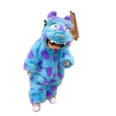 Sully Monster Onesie Kinder Tier Cosplay Pyjamas Plusch Winter Warm
