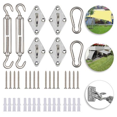 Sonnensegel Befestigungsset Aufbauset Edelstahl M6 Schrauben Montagezubehör