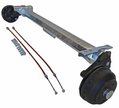Alko Anhängerachse Basic gebremst 1350kg B1200-6, Auflage = 1300mm, 5x112, 25°