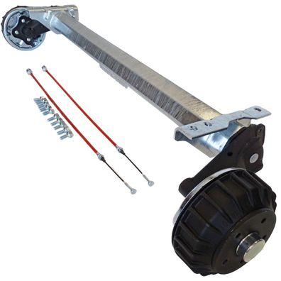 Alko Anhängerachse Basic gebremst 1500kg B1600-3, Auflage = 1300mm, 5x112, 25°