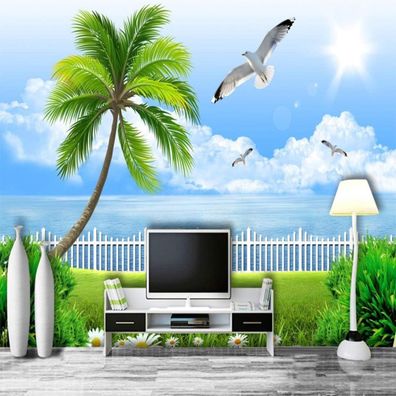 Vlies Fototapete Wandtapete Wandbilder 3D Wandbild mit Meereslandschaft 4518