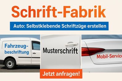 Selbstklebende Schriftzüge erstellen Schrift-Fabrik Online Konfigurator
