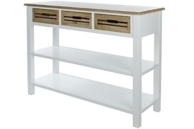Konsole Provence 3 Schubladen MDF Weiß