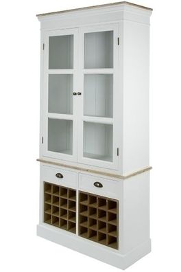 Vitrine Provence mit Körben MDF Weiß&Holz