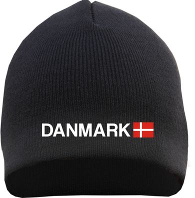 Danmark Beanie Mütze - Bestickt - Strickmütze Wintermütze - Größe: Einhe