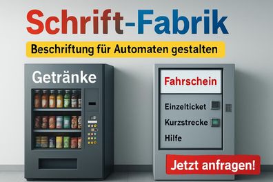 Beschriftung für Automaten Klebebuchstaben Wunschtext Aufkleber selbst gestalten
